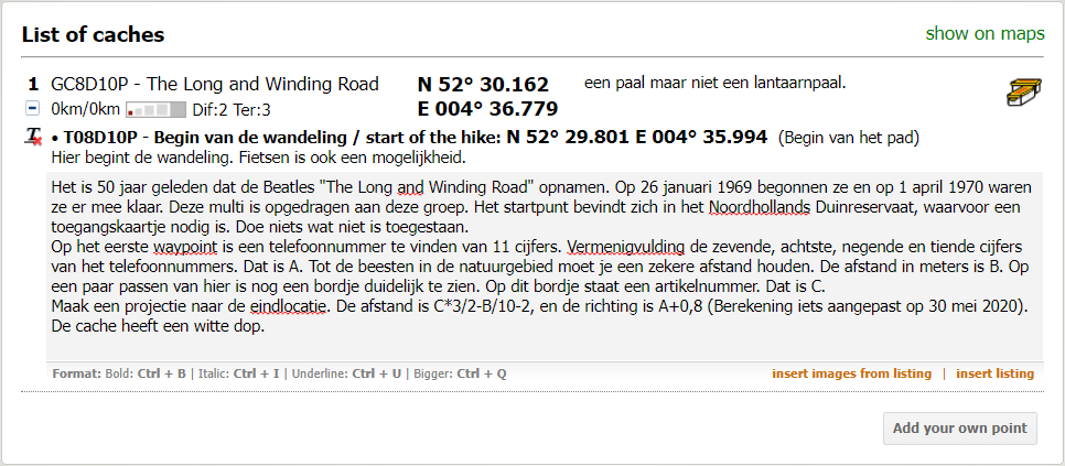 Geoprinter extra informatie cache toevoegen