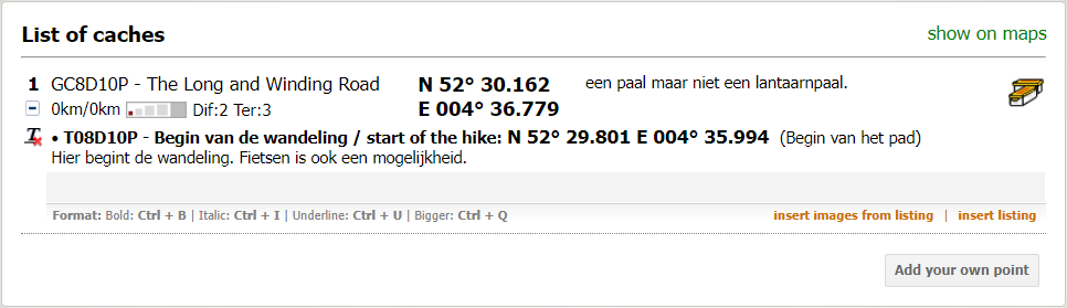Geoprinter extra informatie cache toevoegen