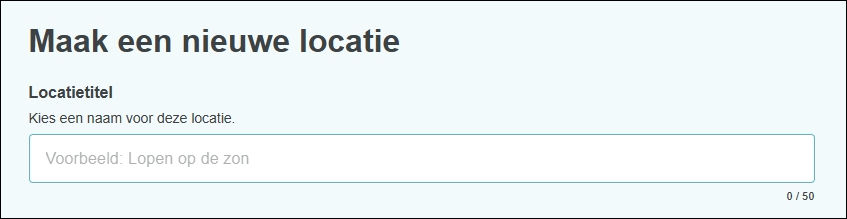 Maak een nieuwe locatie Adventure