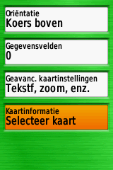 Garmin GPS menu kaart map instellen
