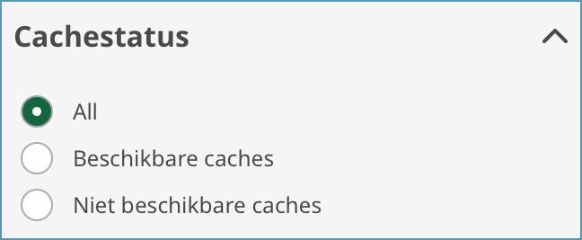 Geocaching zoekfilters cachestatus filter op geocaching.com