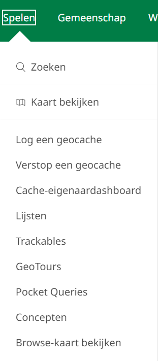 Geoprinter Pocket Query
Klik op Pocket Queries
Query