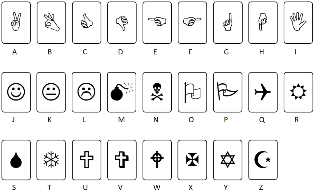 Wingdings hoofdletters