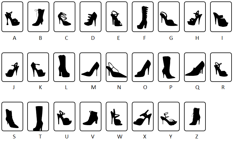 Fetish high heels
Schoenen hoofdletters