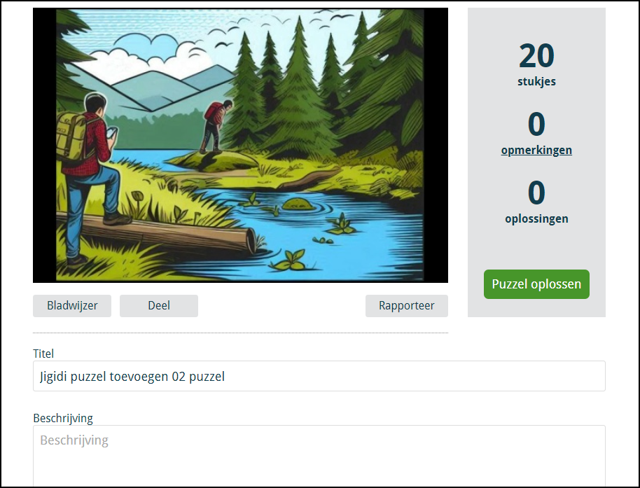Jigidi puzzel toevoegen aan webpagina