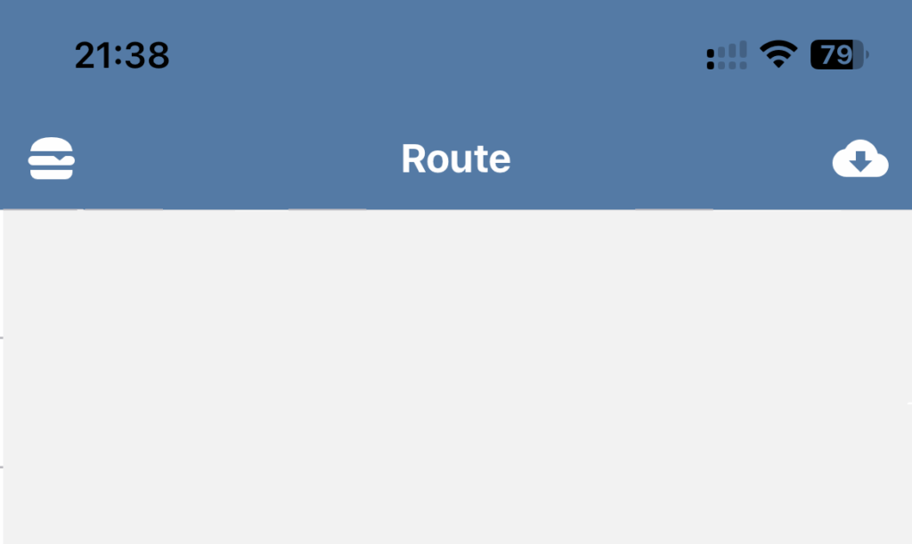 Route overzicht leeg