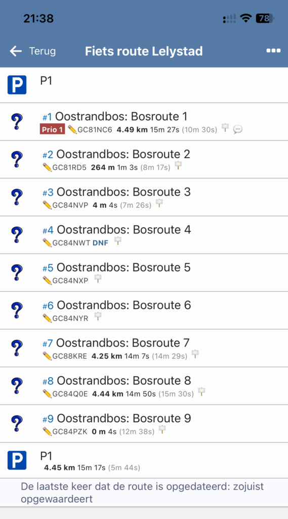 Totale route Cachetur Trip Assistant