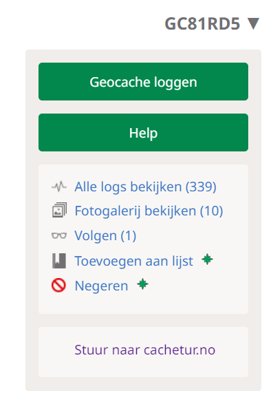Cachetur route maken optie