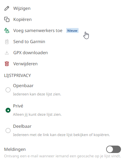 Samenwerken in mijn lijsten